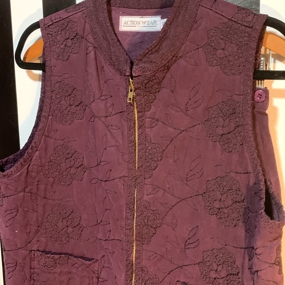 2 Pc Set Plum/Purple Vintage Pencil Skirt & Embroidered Vest Small 4/6 Woman’s - Picture 2 of 11